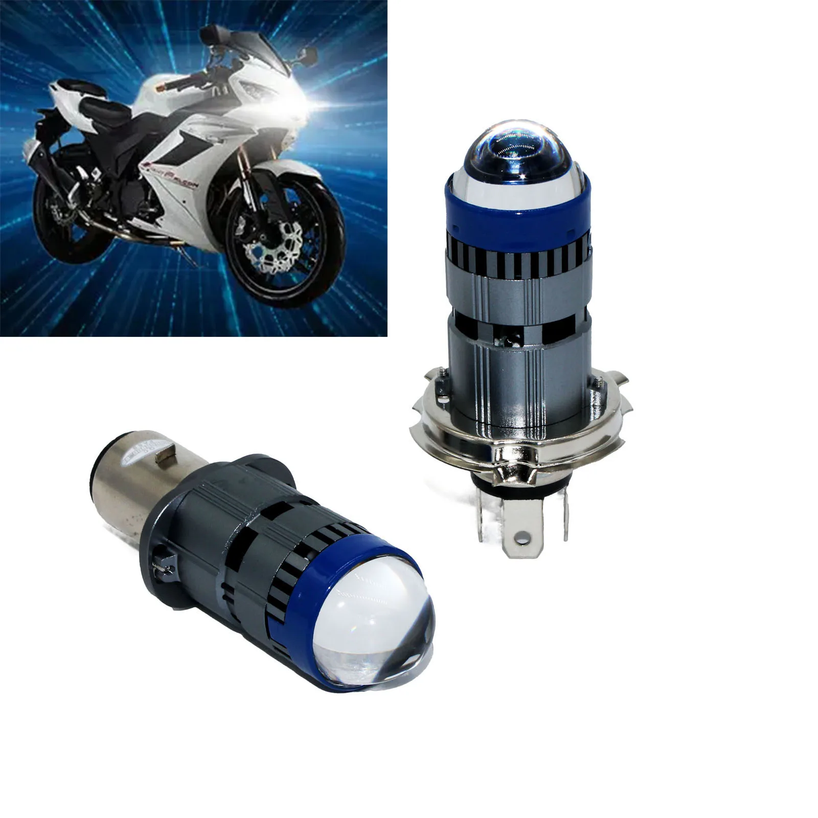 

BA20D H6 H4 6000lm LED Motorcycle Headlight Bulbs Conversion Kit High Low Beam White 12V