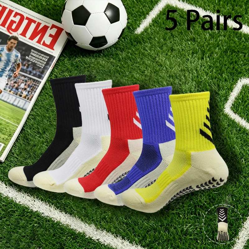 

5 Pairs New Style Men Women Sports Football Socks Thickened Towel Bottom Running Basketball Socks