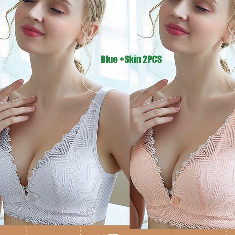 

New Anti Glare Care Underwear for Pregnant Women Comfortable Seamless Folding Anti Sagging High-quality Women's Lace Bra