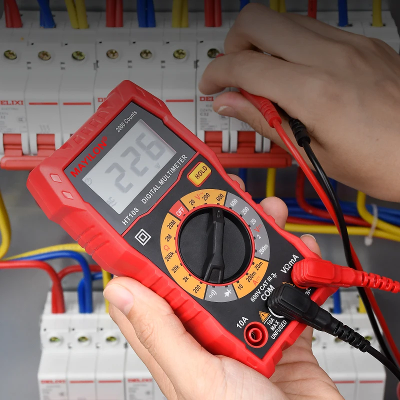 Multimètre HT108L HT108 Digital Multimeter Current Tester Voltmeter Electrical Instrument AC DC Voltage Automotive 2000 Counts