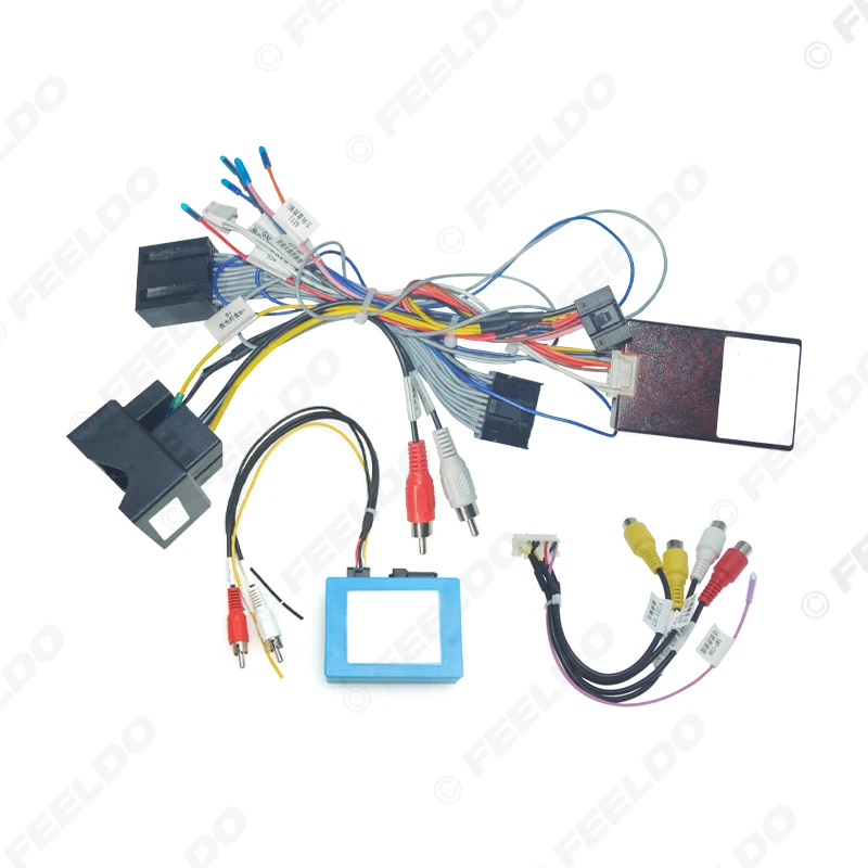 FEELDO Car 16pin Android Head Unit Stereo Wiring Harness Cable With Canbus/Optical Fiber Decoder For Volkswagen Touareg (02~10) - view 6