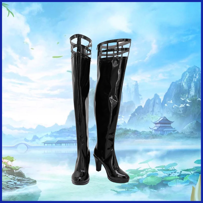 Yor Forger – bottes de Cosplay noires, chaussures de fête d'halloween pour femmes