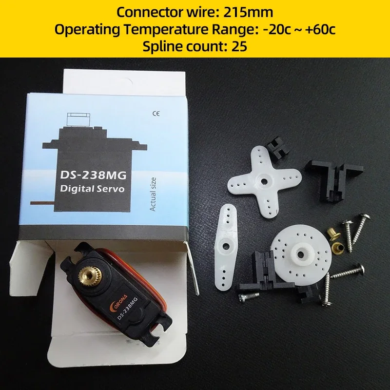 1/2/4PCS Corona DS238MG Servo Digitale Metal Gear 4.8V/6.0V 22g DS-238MG Per Il Controllo RC FPV Aerei Ad Ala Fissa Drone Modelli