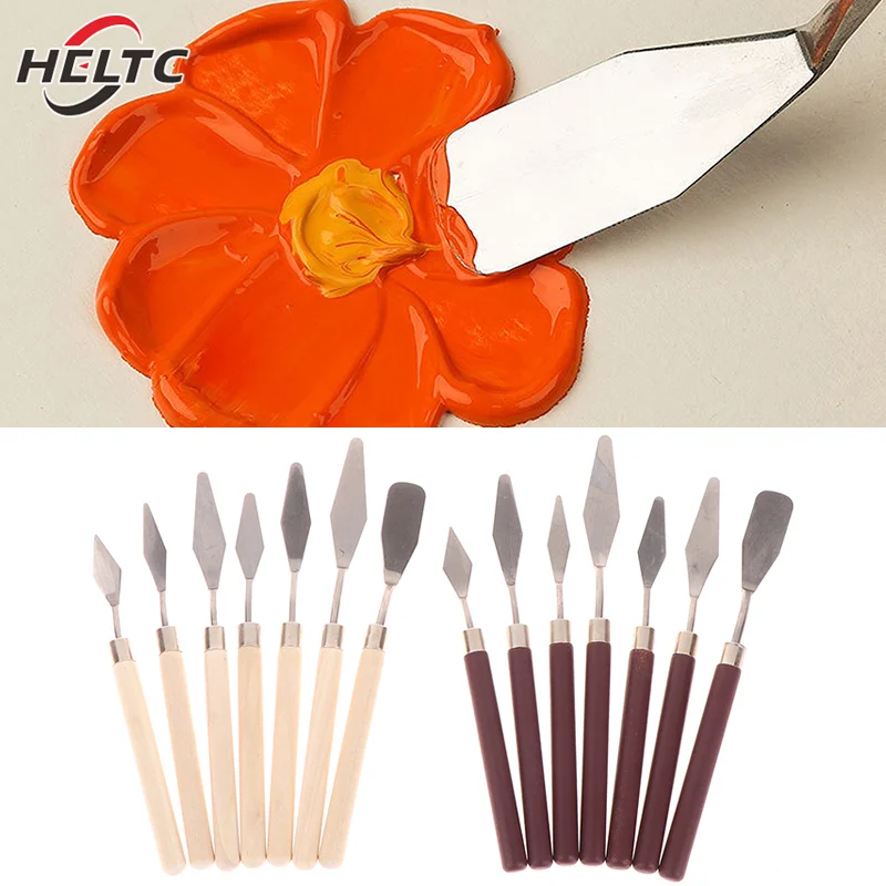 

7Pcs Stainless Steel Oil Painting Knives Artist Crafts Spatula Palette Knife Mixing Knife Scraper Art Tools Accessories