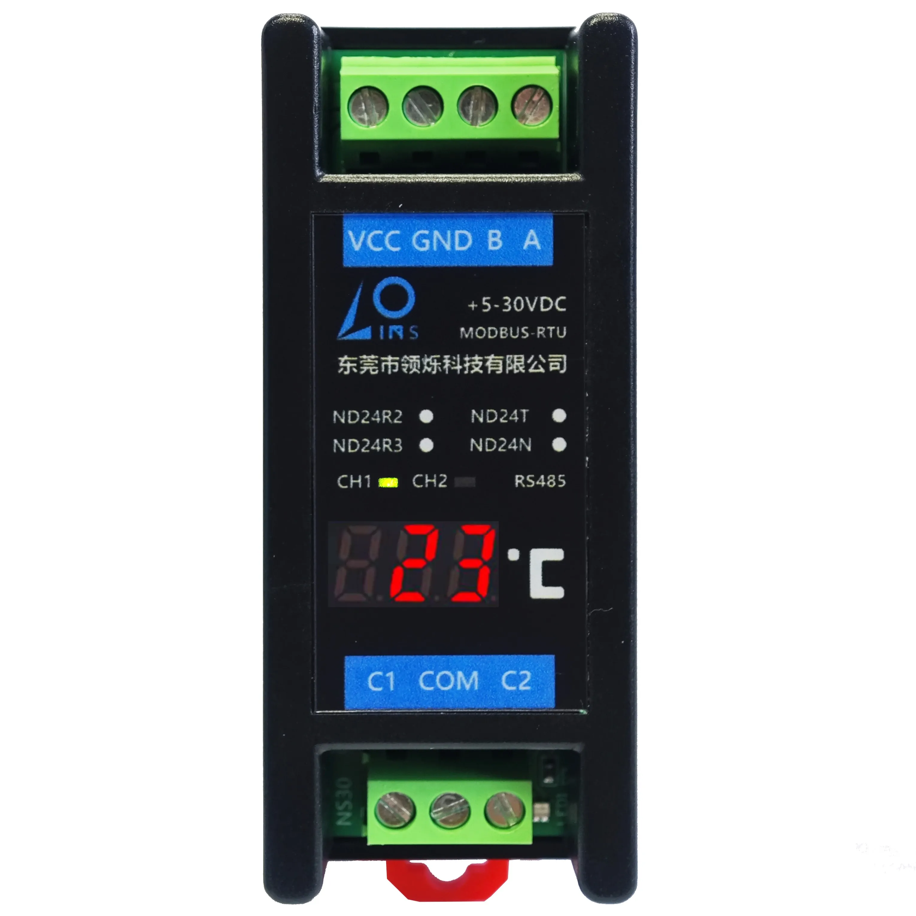 

Isolated Temperature Transmitter with Digital Display Sensor: PT100 Thermoresistor, Type K Thermocouple, NTC Convert to RS-485