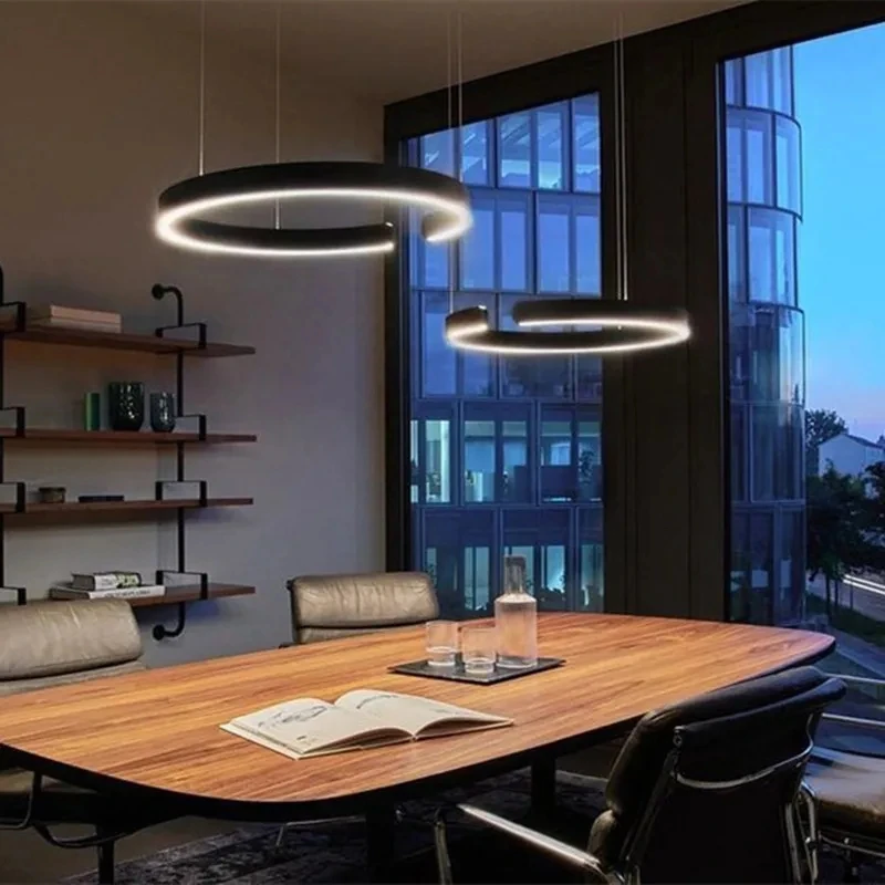 Imagem -03 - Modern Dimmable Ring Led Pendant Lamp Iluminação Suspensa para Sala de Estar Quarto Lustre Decoração para Casa Lusters Luminária