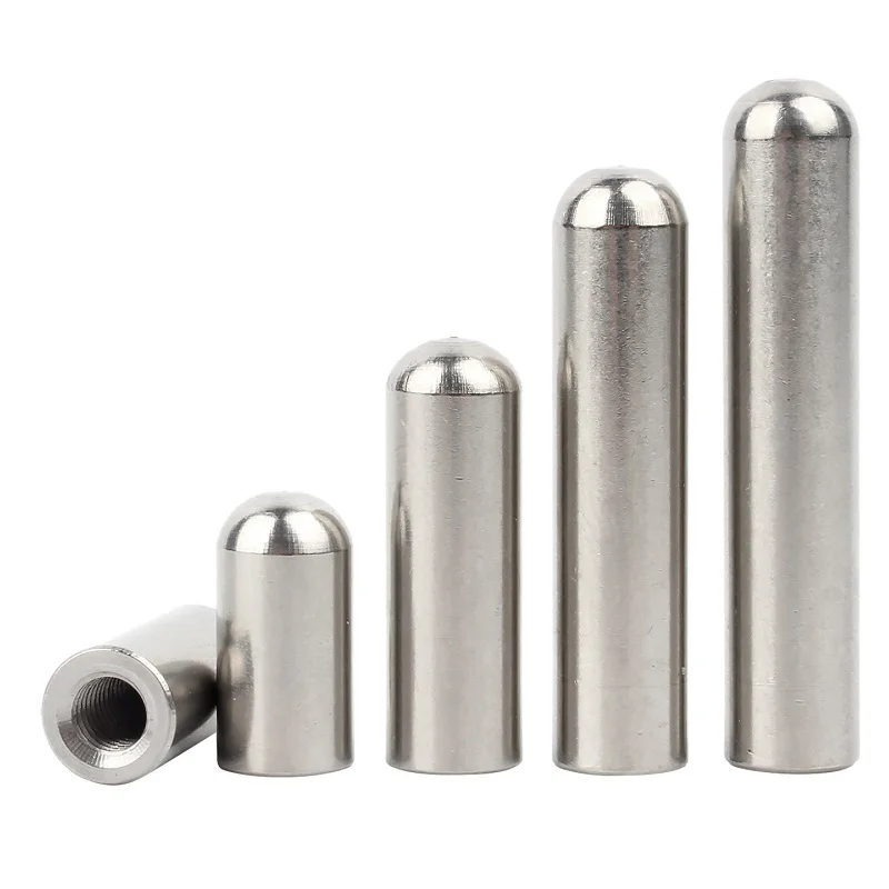 Dowel Pin with Internal Thread 304 Stainless Steel Domed End DIN 7979 Locating Pin for Mold Fixture Tooling CNC Machinery