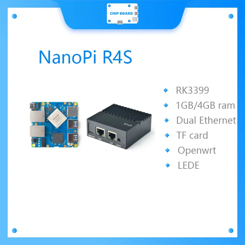 

FriendlyELEC NanoPi R4S 1GB/4GB Dual Gbps Ethernet Gateways RK3399 Support OpenWrt LEDE System V2ray SSR Linux Rockchip