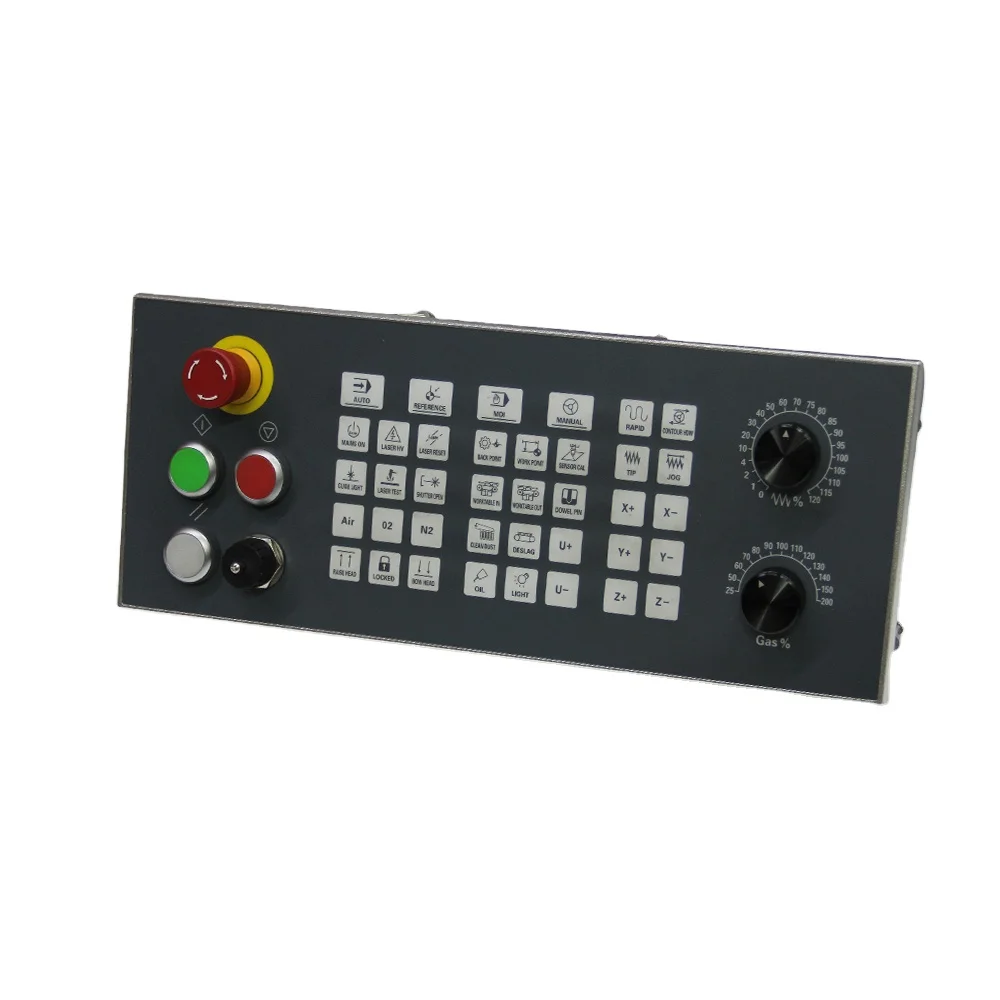 

EtherCAT CNC control panel with Codesys with pulse rotary button emergency stop, encoder, 63 short travel switches with LED