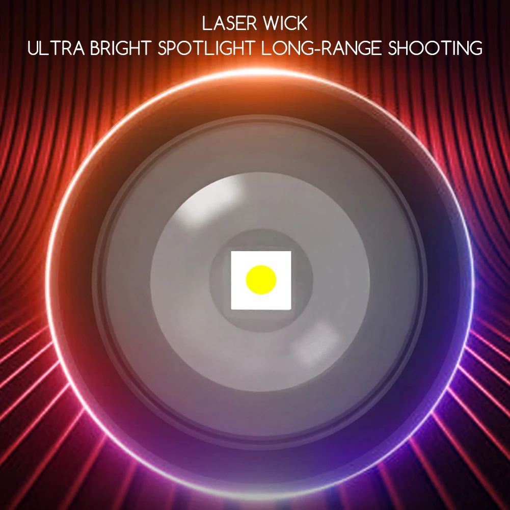 SL-3012 White Lasers LED Flashlight with Power Banks Rechargeable Flashlights High-Lumens Zoomable 3 Modes Handheld Light