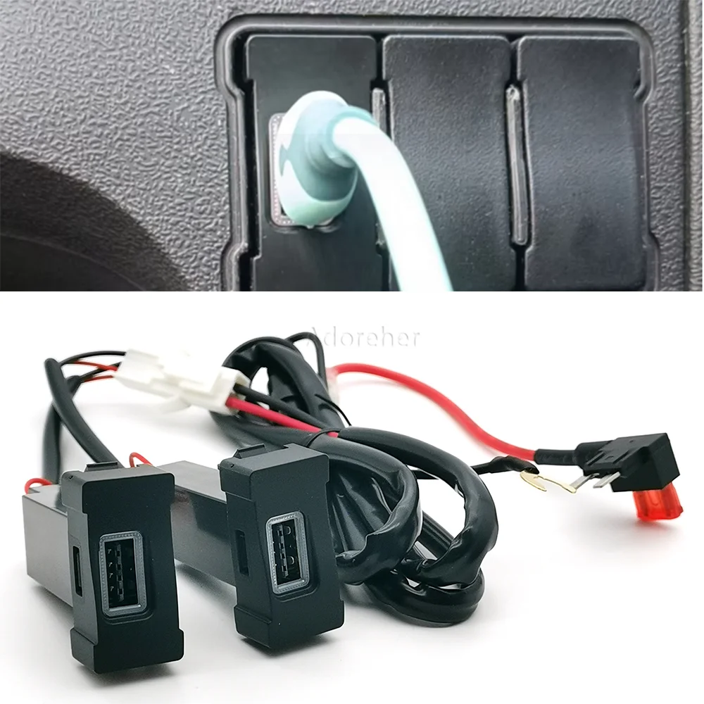 12V/24V Cigarette Lighter Car Charger QC3.0 Dual USB Interface Socket Fast Car Charger Use For Iveco Daily Axon Motor Home