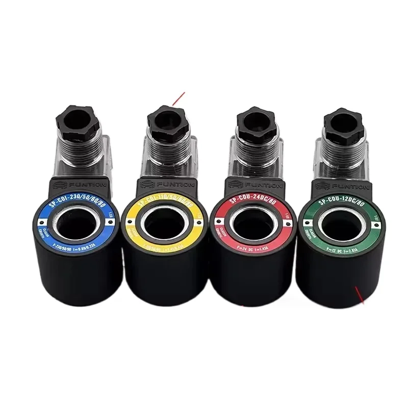 Solenoid Valve Coil SP-COU-24DC/80 12DC Replacement Inner Diameter 18mm Height 39mm for Hydraulic Pneumatic System