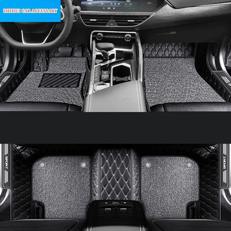 For Geely Tugella FY11 2024 2020-2023 Car Floor Mats Double Layer PU Leather Foot Pad Interior Floorliner Accessories For LHD