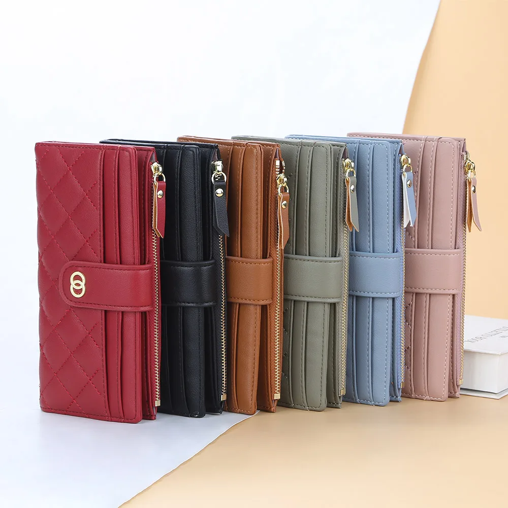 High Quality Women Wallet RFID Anti-theft Leather Wallets For Woman Long Zipper Large Ladies Clutch Bag Female Purse Card Holder