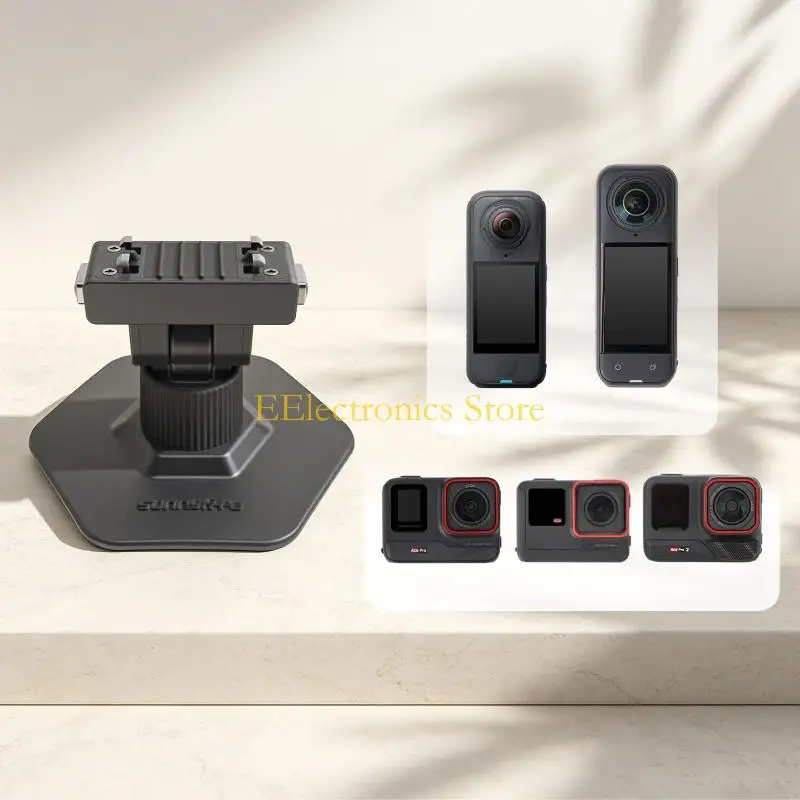 B03C Quick Release Helmet Mount for Outdoor POV Capturing, Action Camera Base with Magnetic Alignment for X4 Air/ X5 Ride