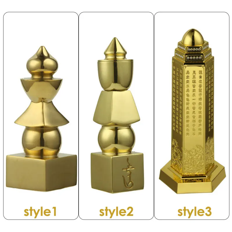 Buddhist Feng Shui Brass Five Element Pagoda-amulet Pagoda Lucky Amulet Heaven And Earth Home Decor Tibetan Treasures Crafts