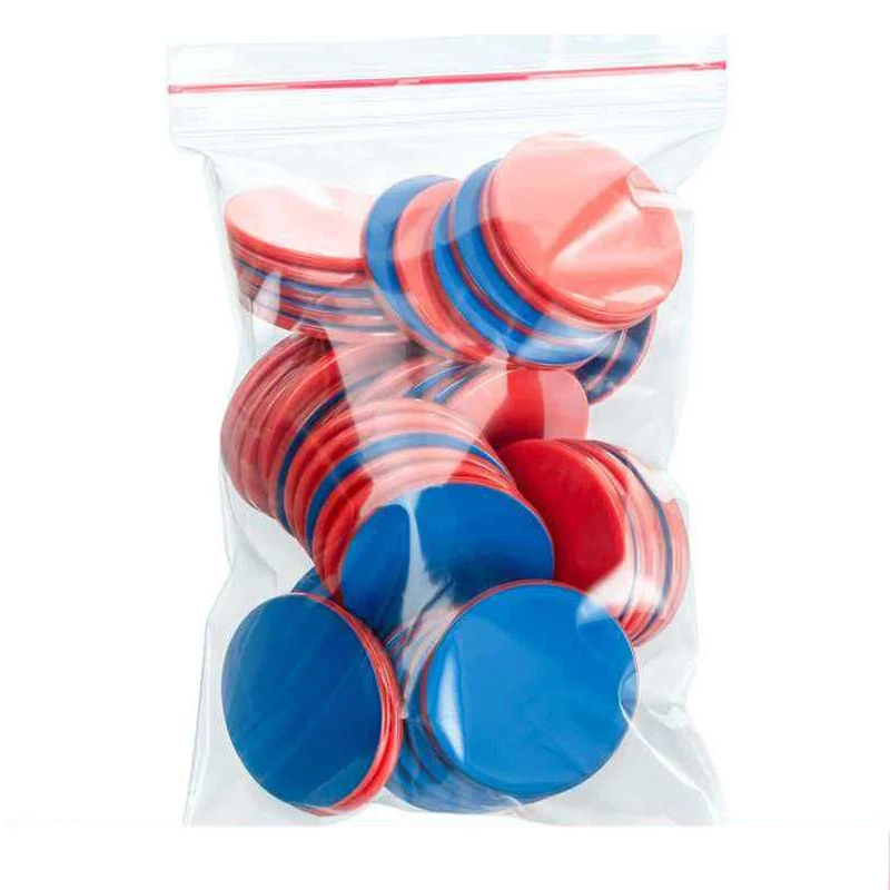 50PCS Plastic Double Sided Two Color Counting Chips Size 25MM Math Manipulatvies Kids Educational Toys Classroom Supplies