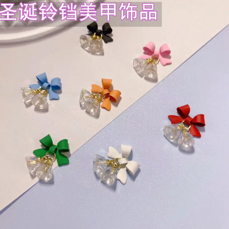 

5Pcs Bowtie Bell Designs Nail Art Designs Charms Christmas Nail Art Alloy Charms Jewelry 13x16mm Art Accessories For Nails