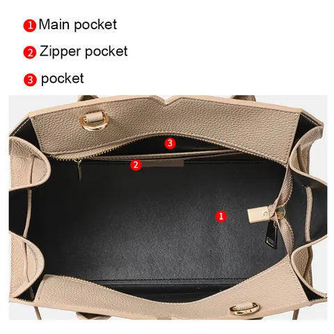 Aidrani The First Layer of Cowhide Handbag Advanced Platinum Bag Large Capacity Commuter Bag Slung Ladies Bag