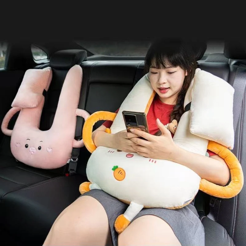 Children's Car Sleeping Pillow, Car Pillow, Car Seat Belt in The Back of The Car, Neck Pillow for Adults and Children