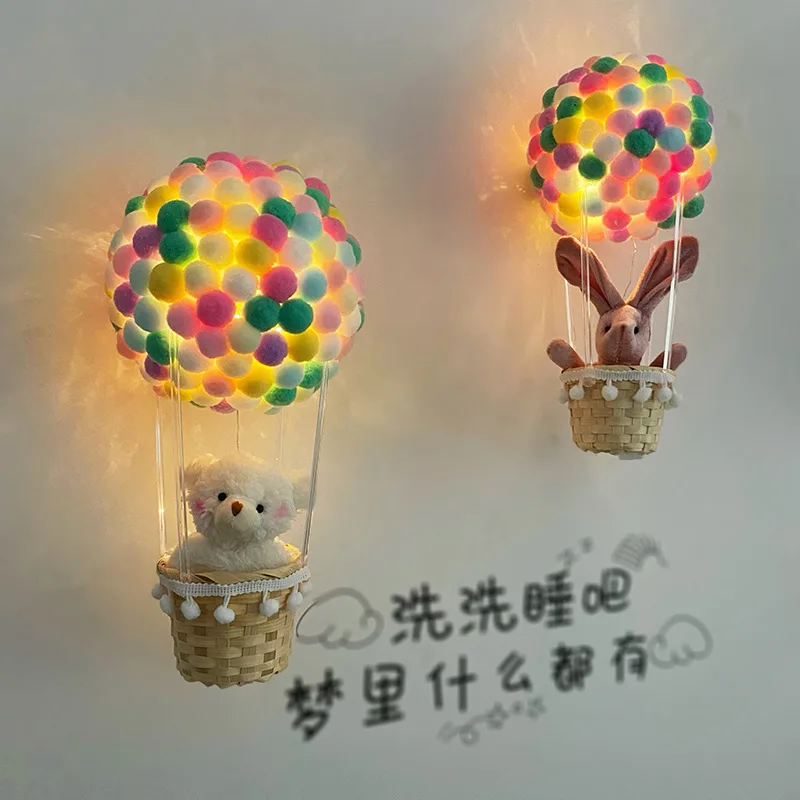 Handmade DIY Hot Air Balloon Night Light Bedroom Hanging Decorations Material Kit Creative Birthday Gifts Light-emitting Toys