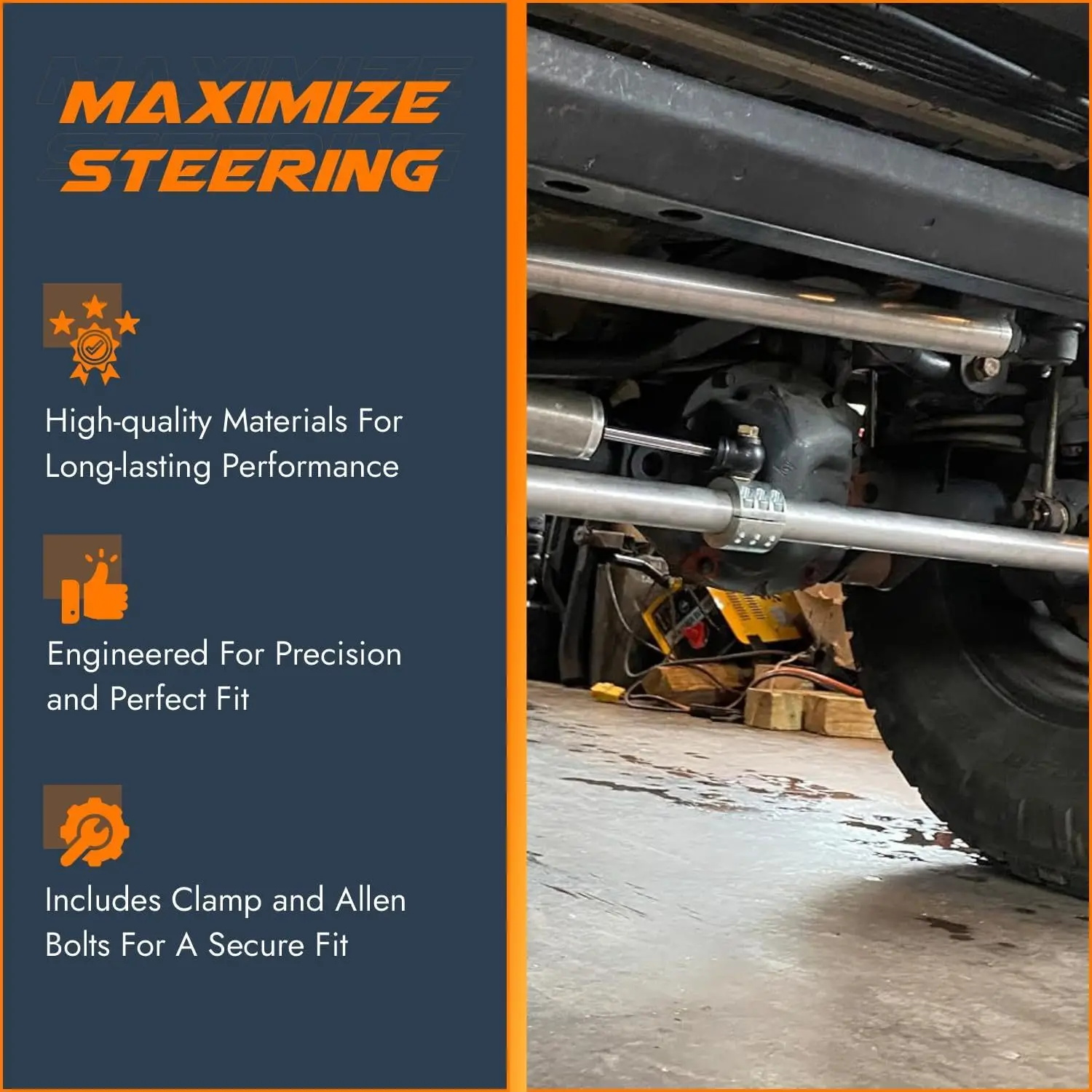 3.81 cm steering clamp (bare steel) 3.81 cm steering clamp (bare steel)