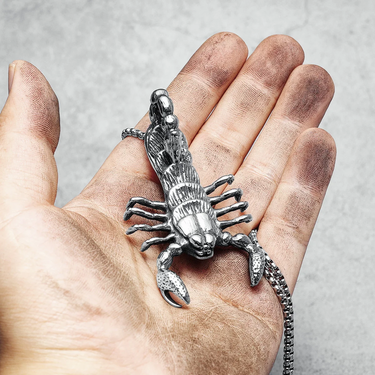 Sand King Scorpion Necklace 316L Stainless Steel Retro Men Pendant Chain Rock Punk Party for Friend Male Jewelry Gift Wholesale