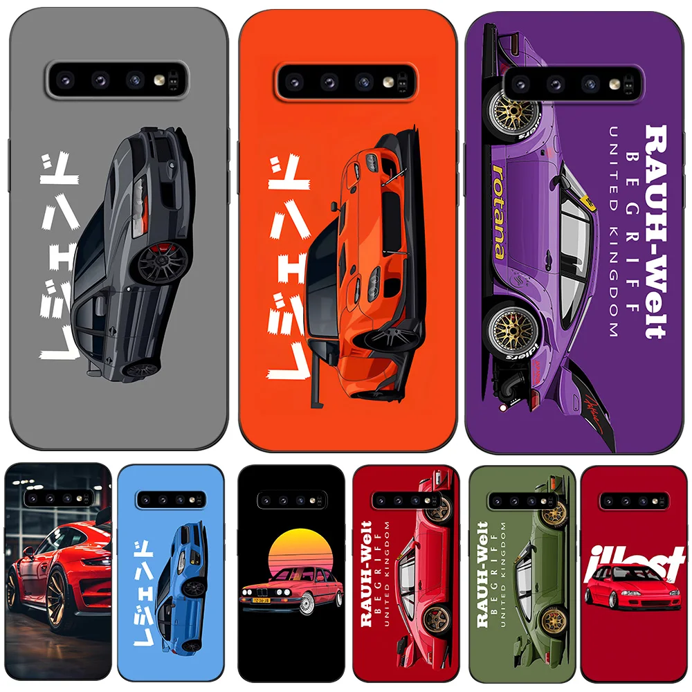 For Samsung Galaxy S10 Case For Samsung S10 Plus S10e Cover S10+ S10Plus S10 E SM-G973F black tpu case super cars cartoon