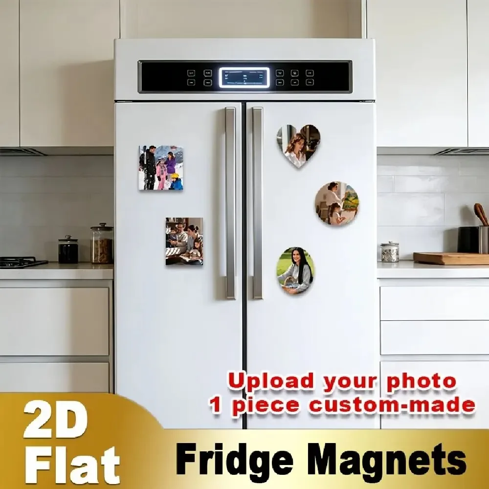 Custom Photo Fridge Magnet 2D Flat Personalized Picture Refrigerator Magnet Customized Family Pet Photo Kitchen Home Decor view 3