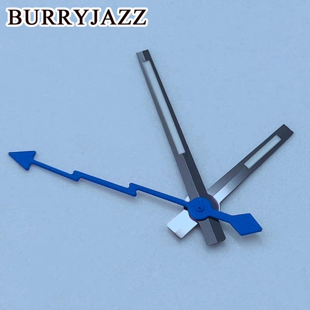 BURRYJAZZ NH35 NH36 NH38 7S26 7S36 4R35 4R36 Watch Hands Silver Gun Hands Green Luminous