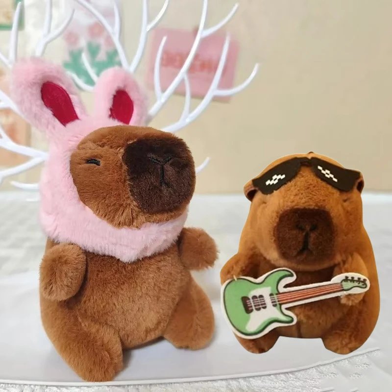 1/3/5/10PCS Band Kapybara Plush Doll Pendant Easter Cute Bunny Capybara Keychain Bag Charm Children's Holiday Birthday Gift