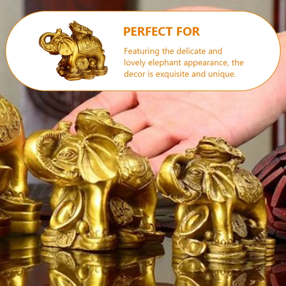 

Brass Elephant Ornament Delicate Desktop Decor Compact Size Office Home Table Animal Sculpture Decoration Elephant Decor