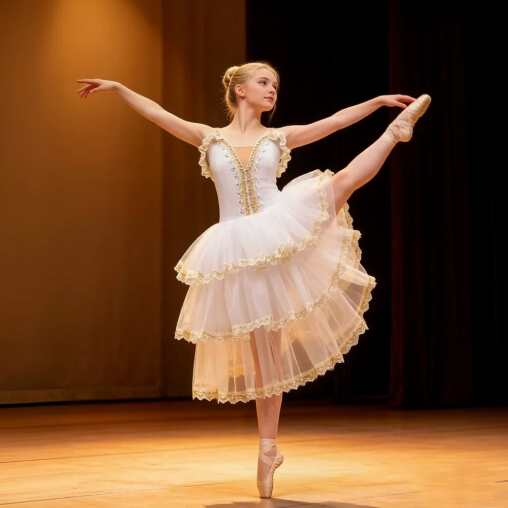 

Ballet Skirt For Girls Adult Performance Costumes Children's Sling Princess Long Romantic Tutu Dress Dance Wear Gauzy Tops