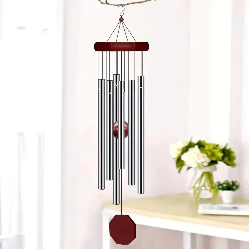 

1pc Memorial Wind Chime Outdoor Large Deep Tone,Wind Chime Outdoor Sympathy Wind-Chime with 6Tuned TubesFor Garden Patio Balcony