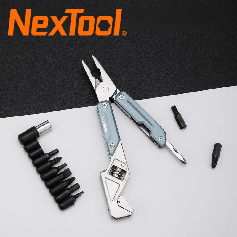 Chave Ajustável Edc w2 Multitool Kit de Ferramentas de Bolso Chave de Fenda Bit Grupo Alicate Multitool Faca Dobrável Arquivo Nextool8 in