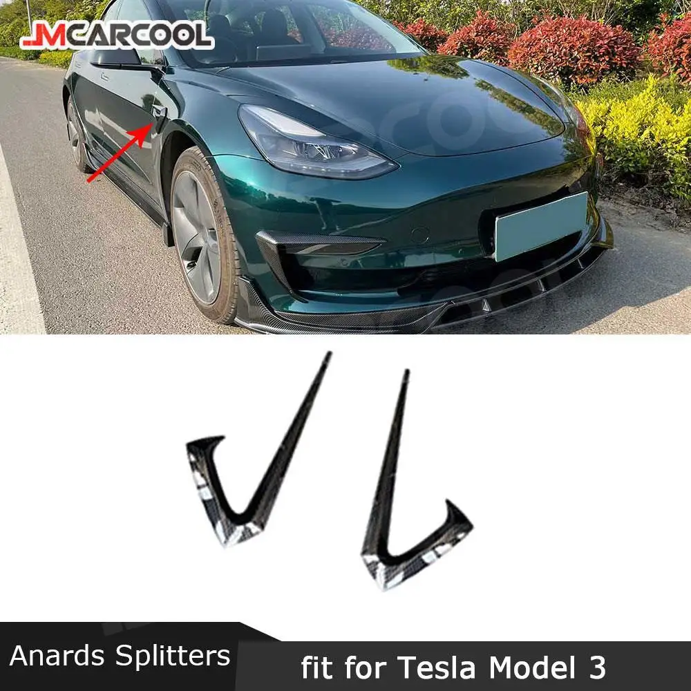 

JMCARCOOL Для Tesla Model 3: Накладки на передний бампер, боковые канарды, воздухозаборники, карбоновый обвес из ABS-пластика