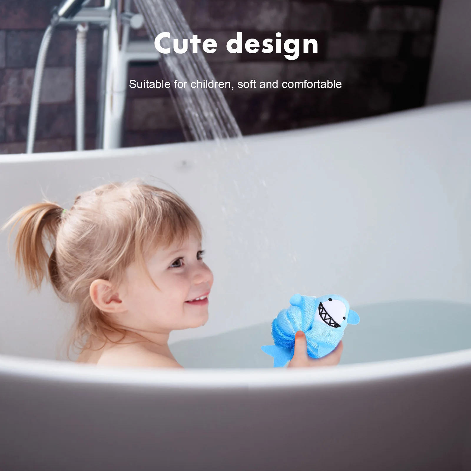 

2pcs Bath Sponge Cartoon Shark Unicorn Shower Loofah For Exfoliating Body Scrubber Quick Dry Portable Bathroom Ball Travel