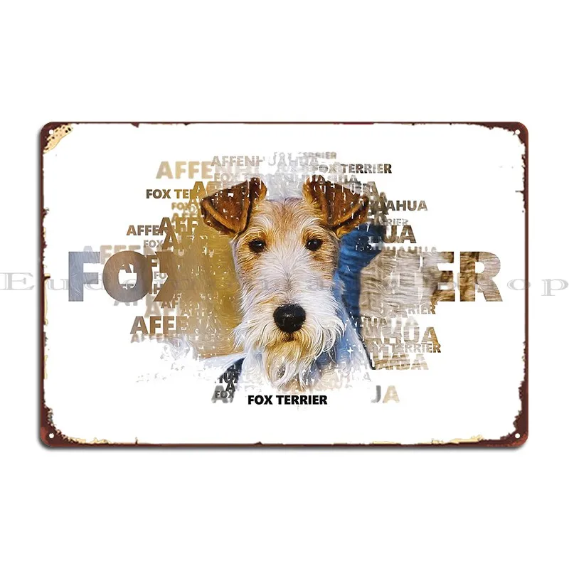 Fox Terrier Metal Sign Cinema Classic Mural Designs Printing Tin Sign Poster