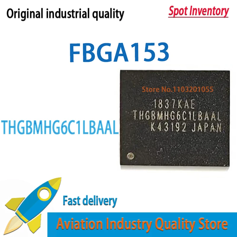 2PCS/LOT   THGBMHG6C1LBAAL FBGA153 8Gb flash memory chip