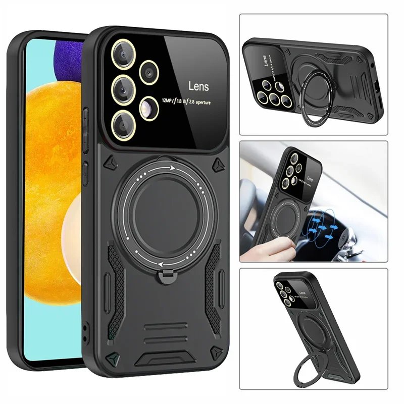 For Samsung Galaxy A12 A22 A32 A52 A52S Case Ring Holder Armor Coque For Galaxy A 12 22 32 52 52S Magsafe Wireless Charge Cover