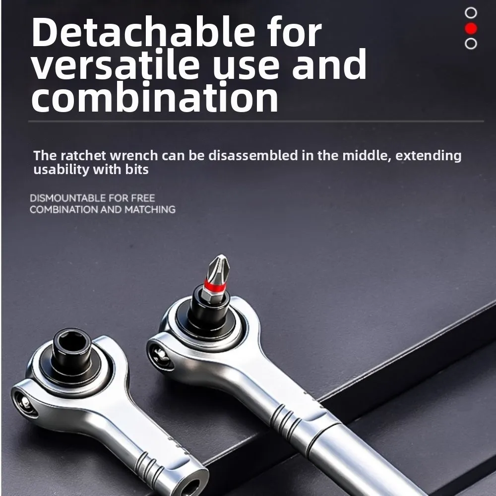 Dual-purpose Ratchet Wrench Forward and Reverse Magnetic Screwdriver Bit High Speed 270° Adjustable Screwdriver Repair Tool