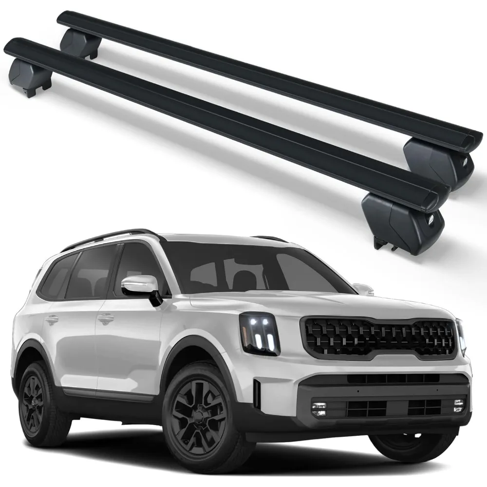 

Heavy Duty 300 LBS Roof Rack Cross Bars Compatible with 2019 2020 2021 2022 2023 2024 Kia Telluride with Side Rails, Lockable &
