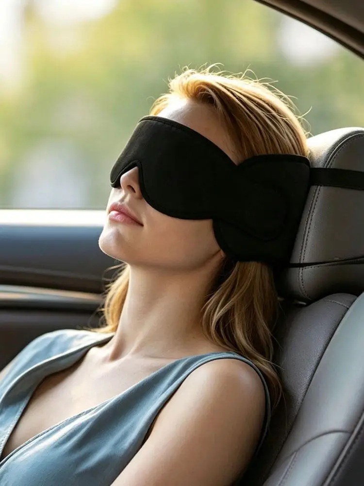 Reisekissen 360 °   Unterstützende Flugzeug-Kopfstütze mit Augenmaske zur Ermüdungsbekämpfung, Komfortables Massage-Nackenkissen zum Schlafen