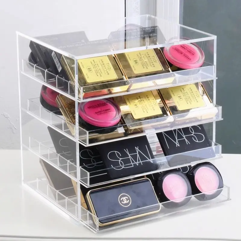 

Clear Cosmetic Makeup Organizer Makeup Jewelry Powder Cake Blush Storage,Case & Display for Dresser,Bathroom,Vanity & Countertop