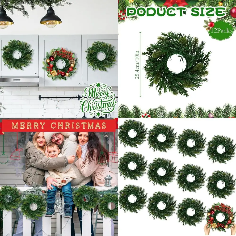 

10 зеленых венок ручной работы из искусственного зеленого цвета, 12 предметов, в стиле ивы, подходит для использования в помещении и на открытом воздухе