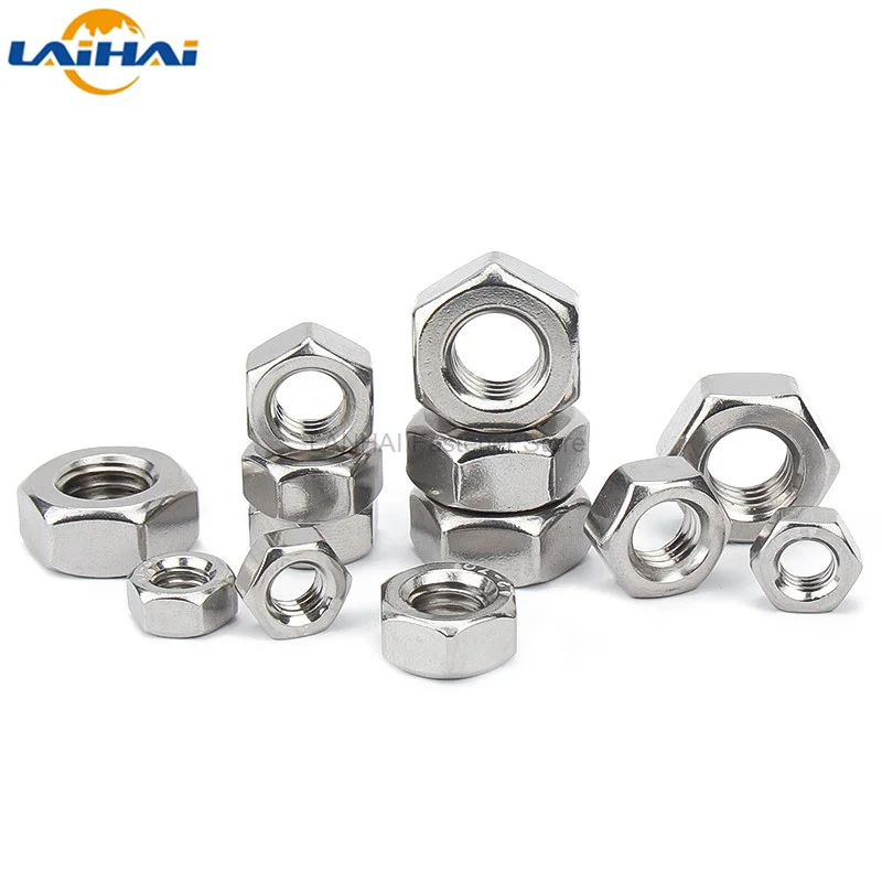 1/10pcs UNC 1/4 5/16 3/8 7/16 1/2 9/16 5/8 3/4 7/8 304 A2-70 Stainless Steel UK US Standard Coarse Thread Hex Nut Hexagon Nut