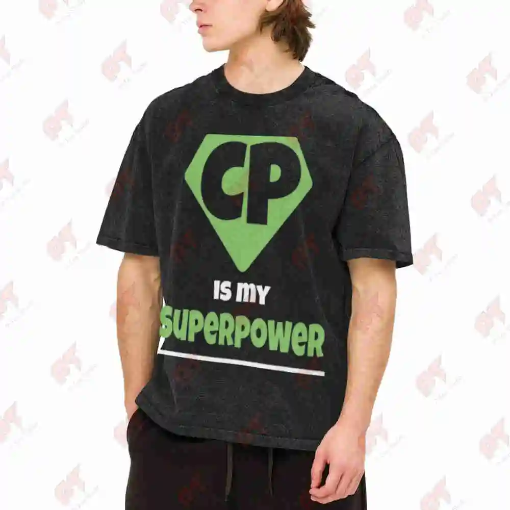 Cerebral Palsy CP Is My Superpower Vintage Washed Tee Pure Cotton T-Shirt