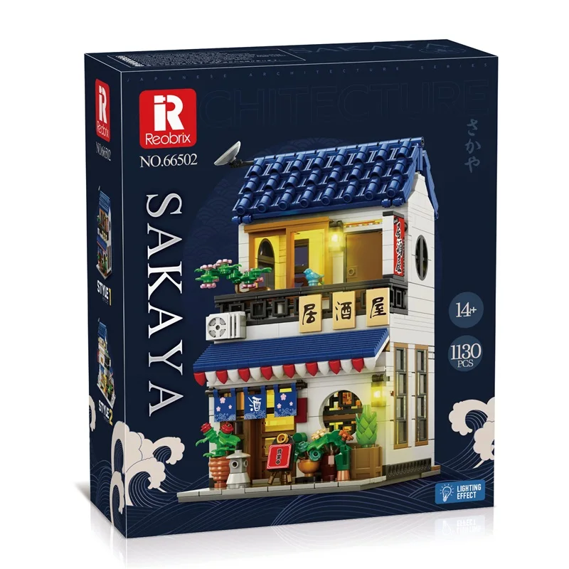 

IN STOCK 66502 MOC Street View Japanese Lzakaya Building Blocks Bricks Assembling Model Toys for Children Christmas Gift Set