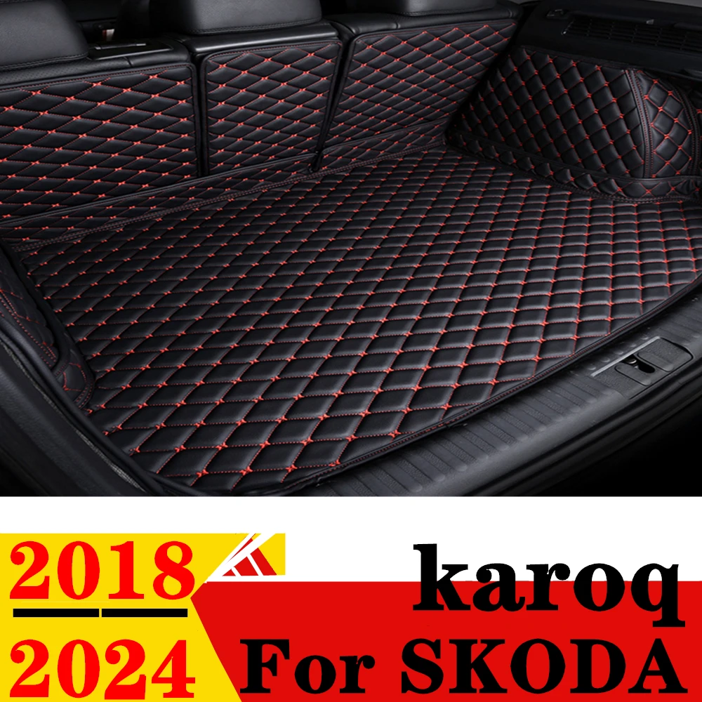 

Коврик для багажника автомобиля SKODA Karoq 2024 2023 2022 2021 2020 2019 2018, задний коврик для груза, подкладка для багажника, автозапчасти, коврик для багажника