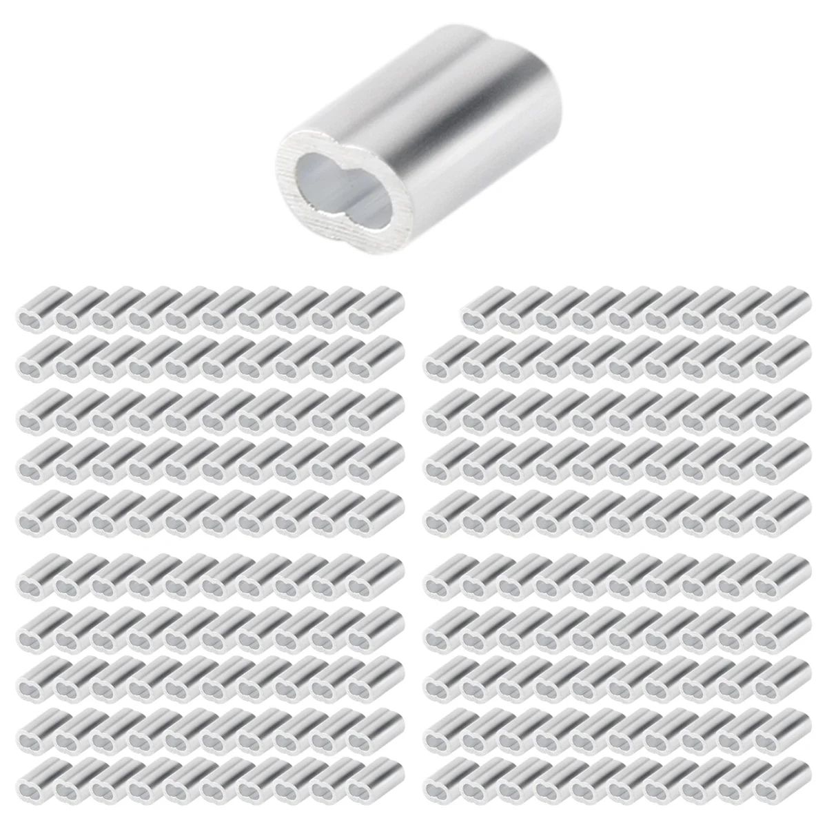 200PCS 1/16 Inch Cable Ferrule Set Aluminum Alloy Crimping Loop Sleeve for Wire Rope